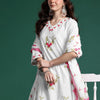 Dhiyona IE Floral Embroidered Pure Cotton Kurta with Trousers & Dupatta