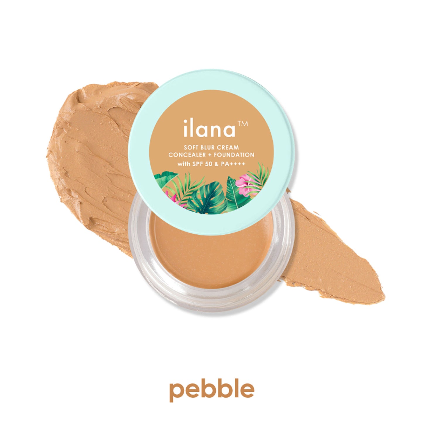 Ilana Soft Blur Cream Concealer & Foundation with SPF 50 - Pebble