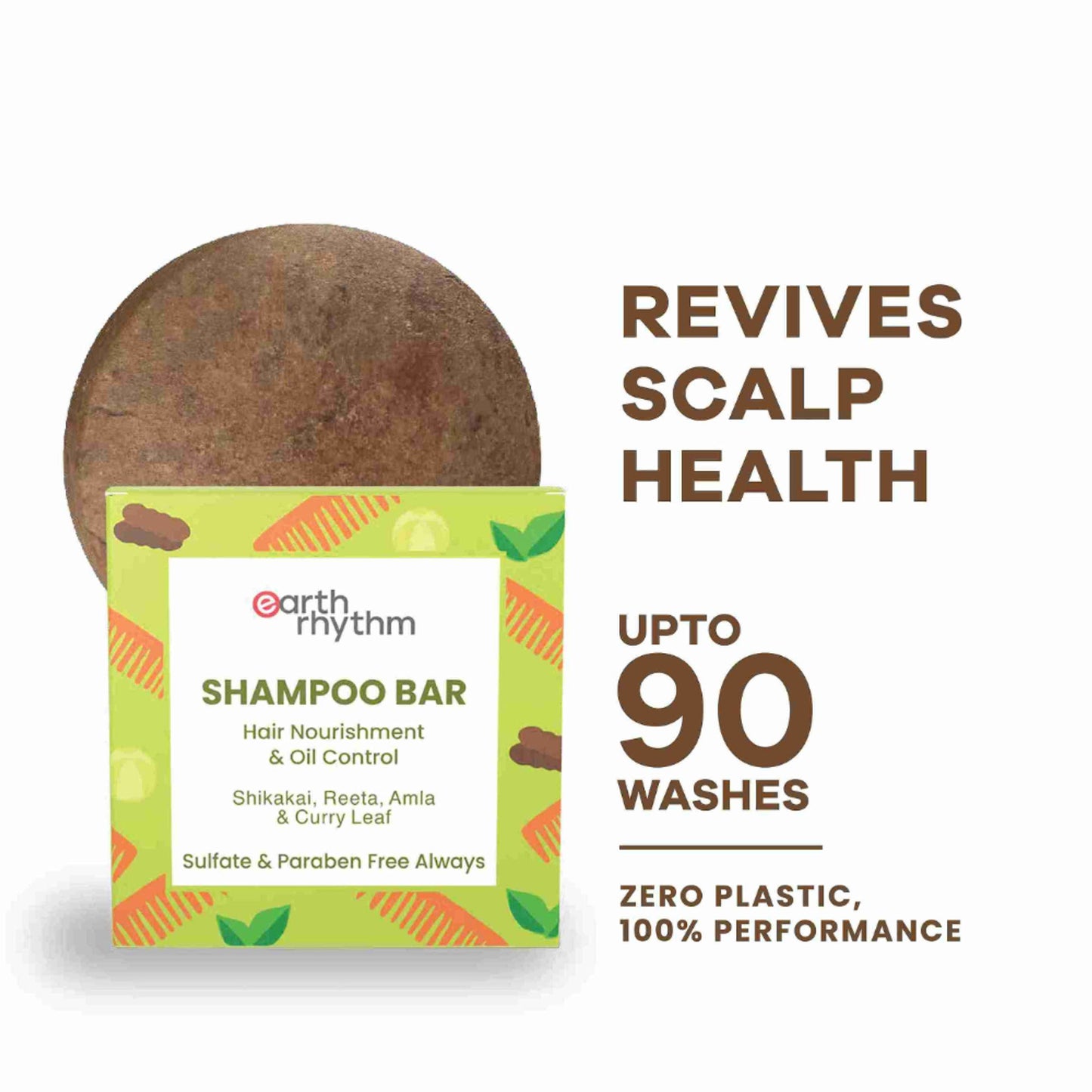 Earth Rhythm Shampoo Bar, Cardboard Box - Shikakai N Reetha