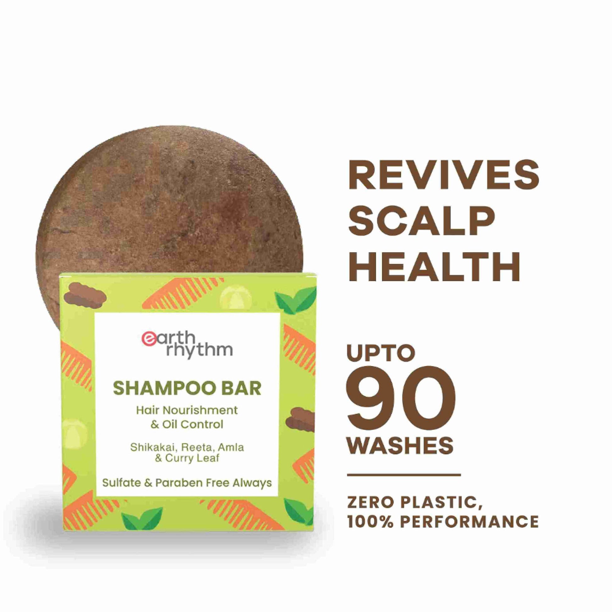 Earth Rhythm Shampoo Bar, Cardboard Box - Shikakai N Reetha