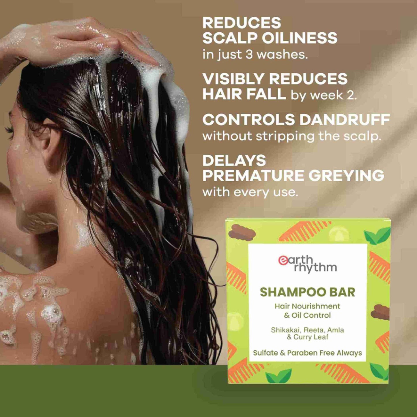 Earth Rhythm Shampoo Bar, Cardboard Box - Shikakai N Reetha