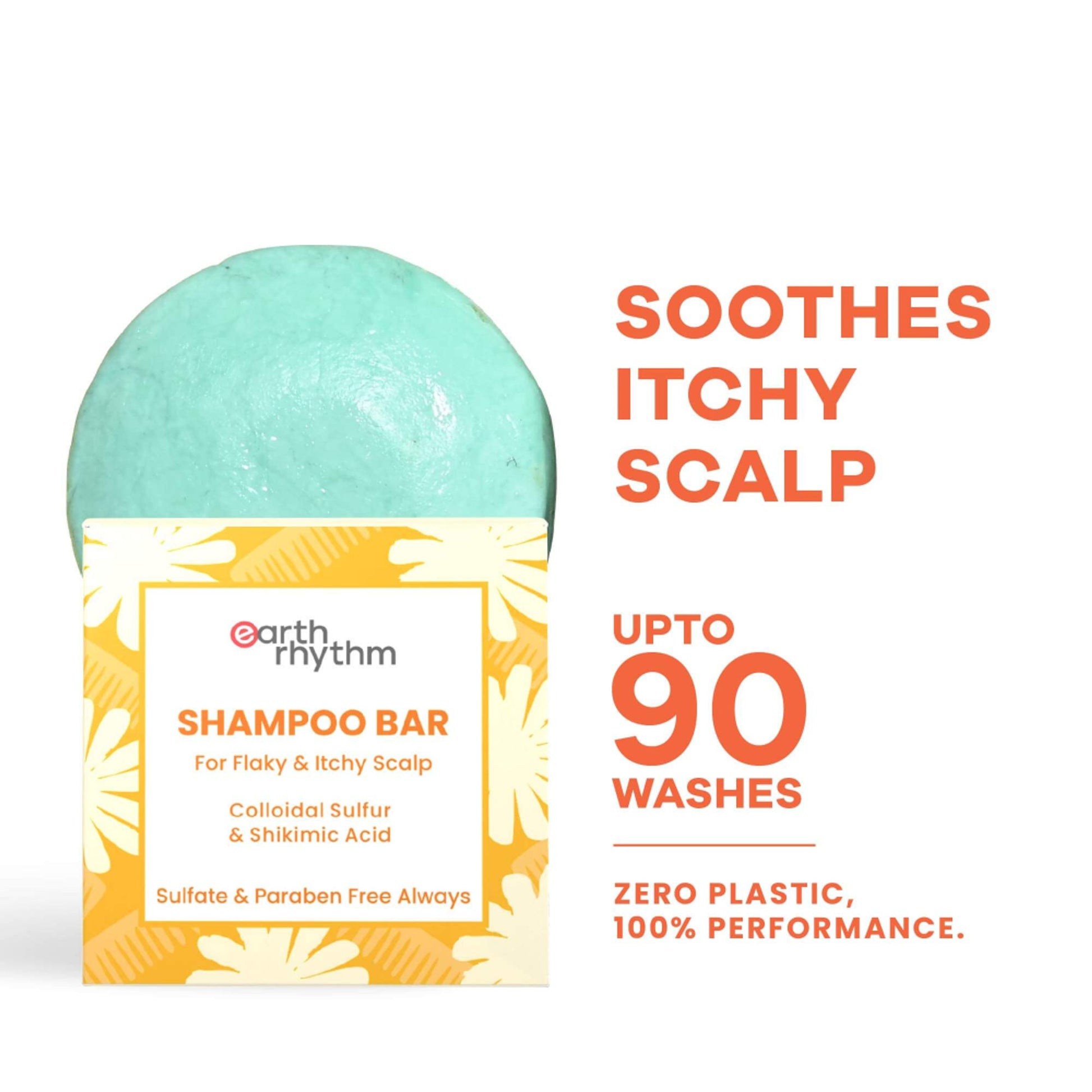 Earth Rhythm Shampoo Bar, Cardboard Box - Collodial Sulphur N Shikimic Acid