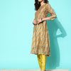 Dhiyona VA Women'sPrinted Panelled Kurta with Trousers & With Dupatta