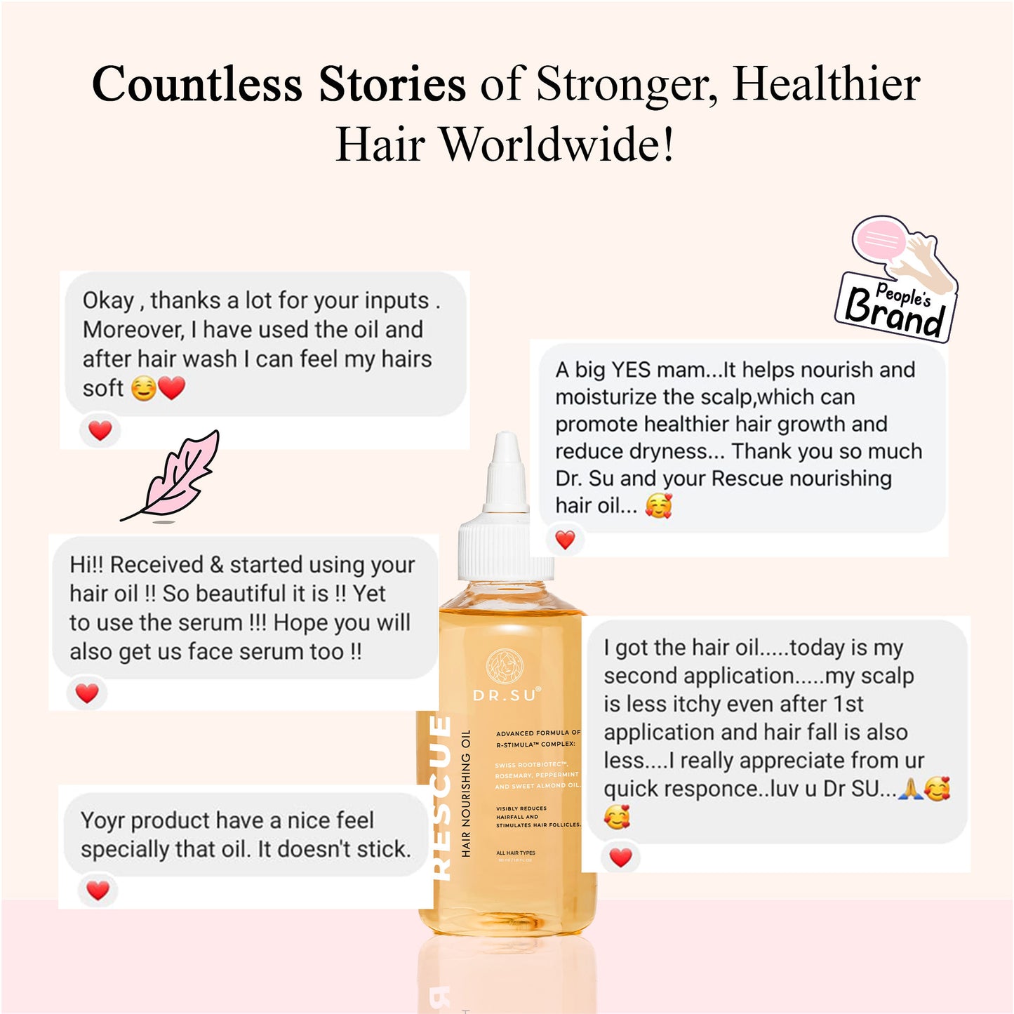 Dr. Su Rescue Hair Nourishing Oil For Instant Shine Rosemary, Peppermint, Sweet Almonds