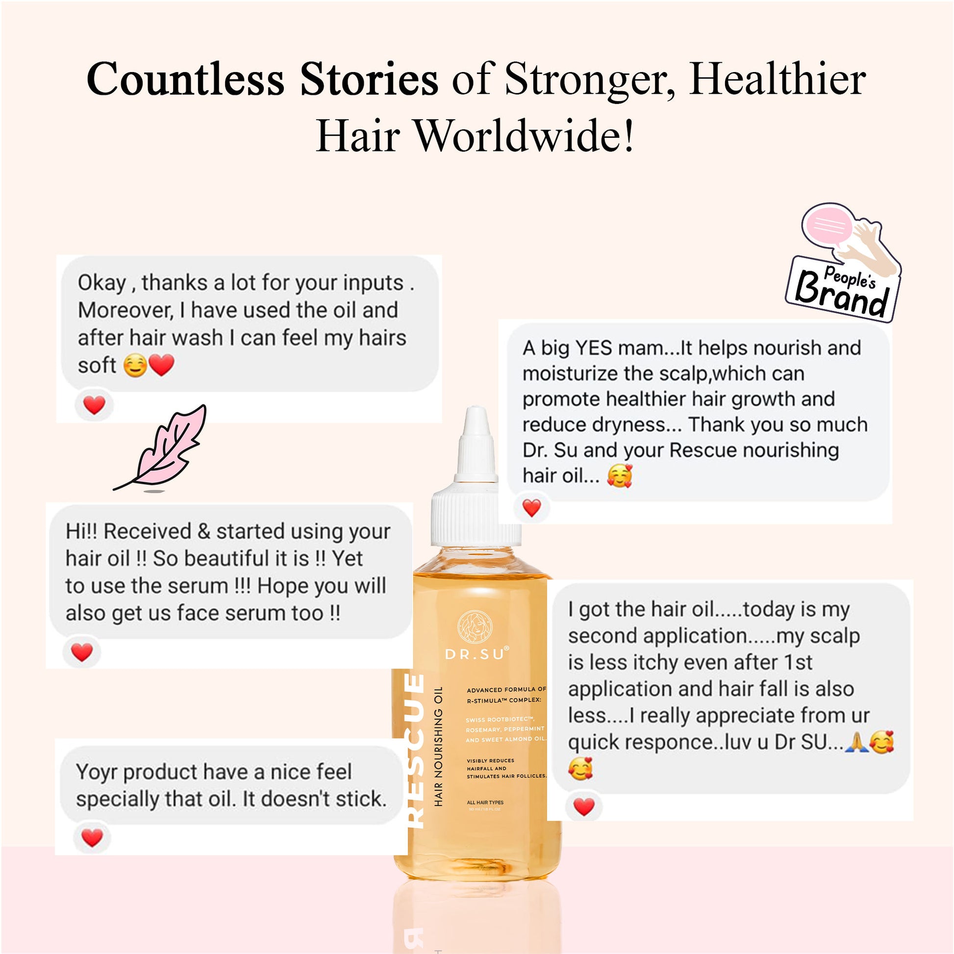 Dr. Su Rescue Hair Nourishing Oil For Instant Shine Rosemary, Peppermint, Sweet Almonds