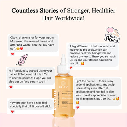 Dr. Su Rescue Hair Nourishing Oil For Instant Shine Rosemary, Peppermint, Sweet Almonds