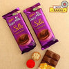American Diamond Motif Rakhi and Cadbury Silk Chocolates