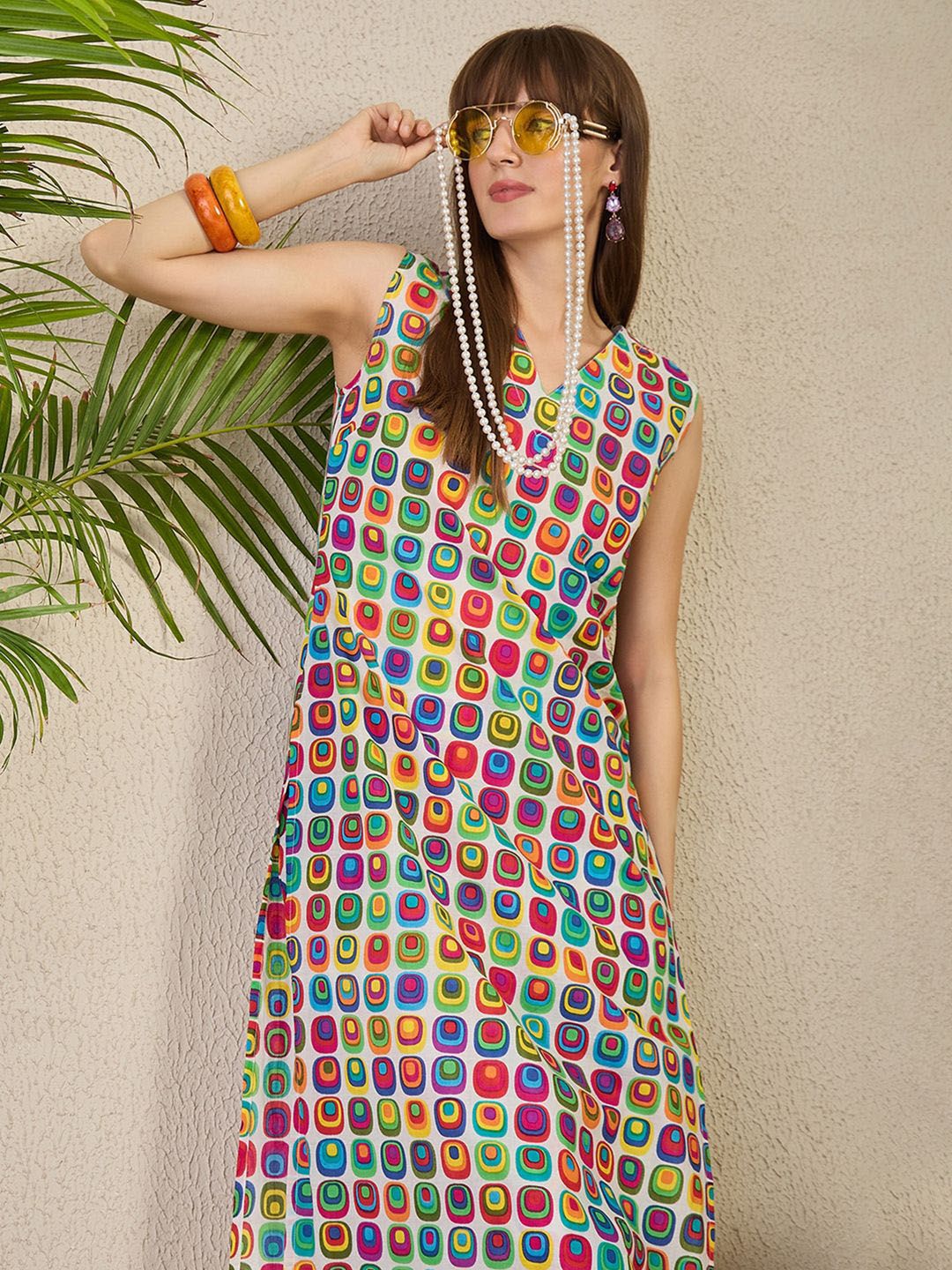 Dhiyona IE INDO ERA Women Printed Pure Cotton Tunic with Trousers