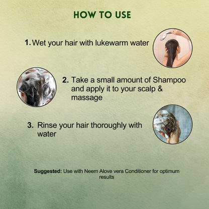 Vagad's Herbal Neem & Aloevera Shampoo with Amla, Tulsi - Anti Dandruff Shampoo