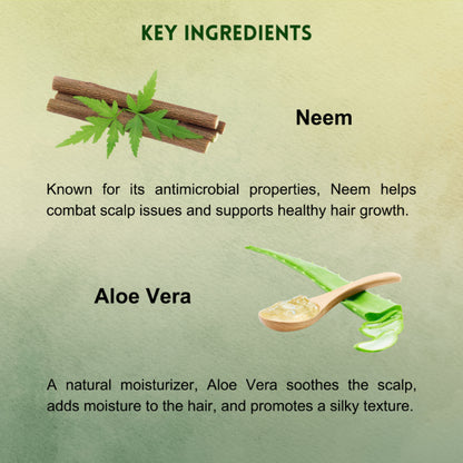 Vagad's Herbal Neem & Aloevera Shampoo with Amla, Tulsi - Anti Dandruff Shampoo