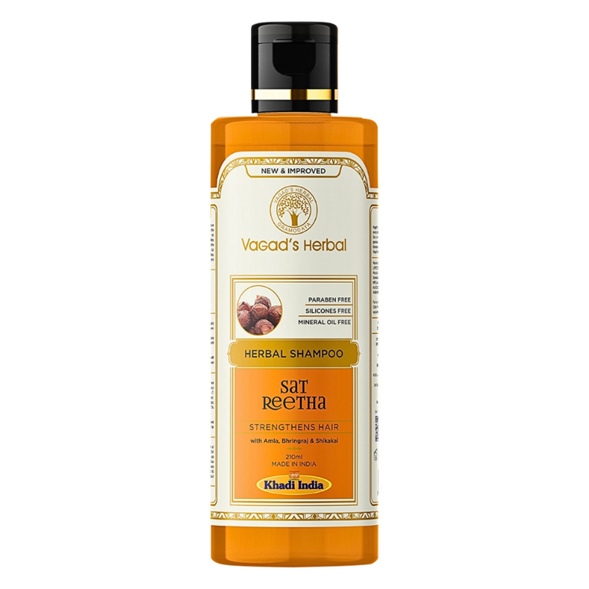 Vagad's Herbal Sat Reetha Shampoo with Amla Bhringraj & Shikakai- Strengthens Hair