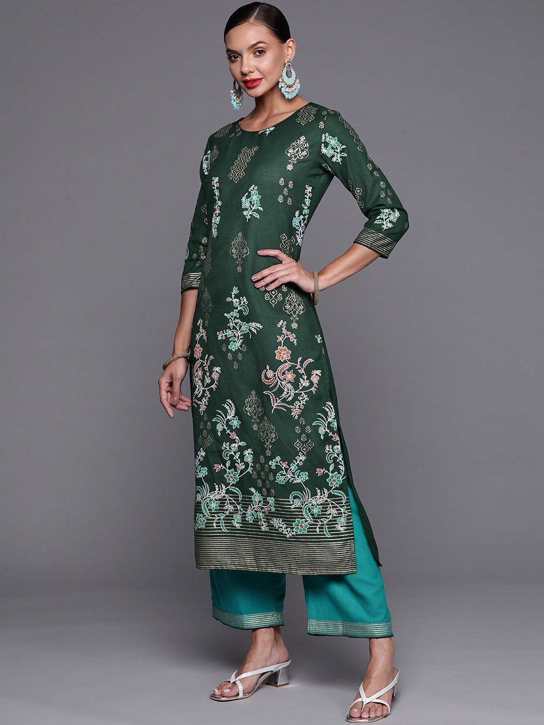 Women Ethnic Motifs Printed Kurta With Palazzos