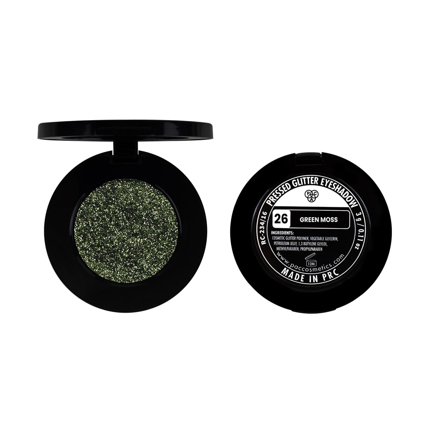 PAC Pressed Glitter Eyeshadow - 26 Green Moss
