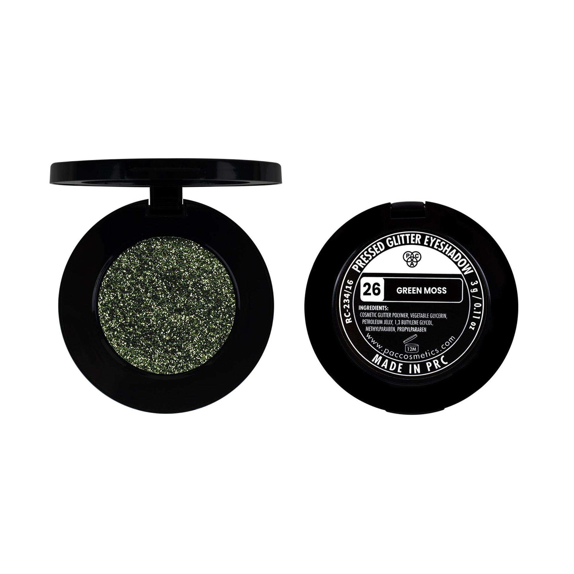 PAC Pressed Glitter Eyeshadow - 26 Green Moss