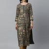Dhiyona IE Women Green Printed Straight Kurta