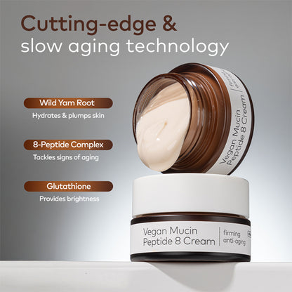 The Face Shop Alltimate Vegan Mucin 8 Peptide Cream - Anti Aging Korean Moisturizer with No Snails