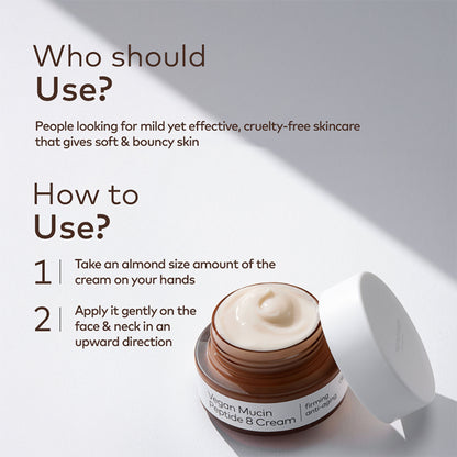 The Face Shop Alltimate Vegan Mucin 8 Peptide Cream - Anti Aging Korean Moisturizer with No Snails