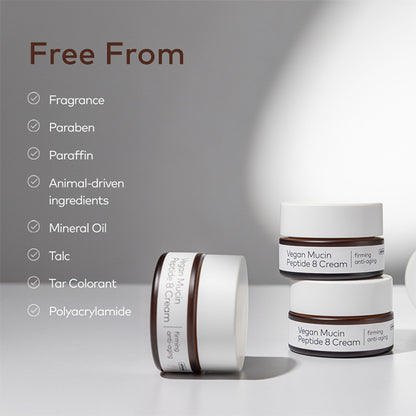 The Face Shop Alltimate Vegan Mucin 8 Peptide Cream - Anti Aging Korean Moisturizer with No Snails
