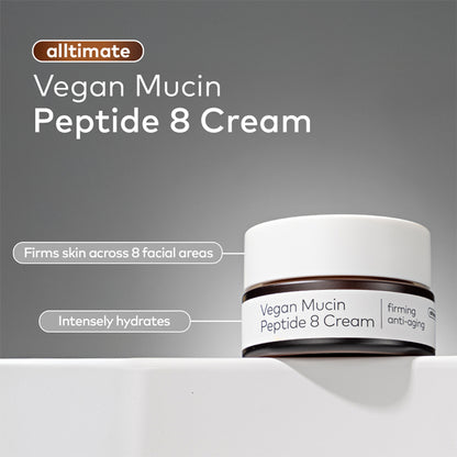 The Face Shop Alltimate Vegan Mucin 8 Peptide Cream - Anti Aging Korean Moisturizer with No Snails