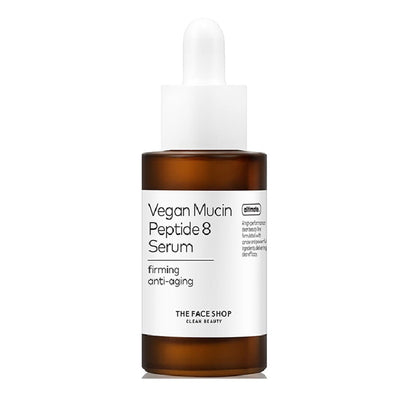 The Face Shop Alltimate Vegan Mucin Peptide 8 Serum - No Snails, Korean, Anti Aging, Hydrating