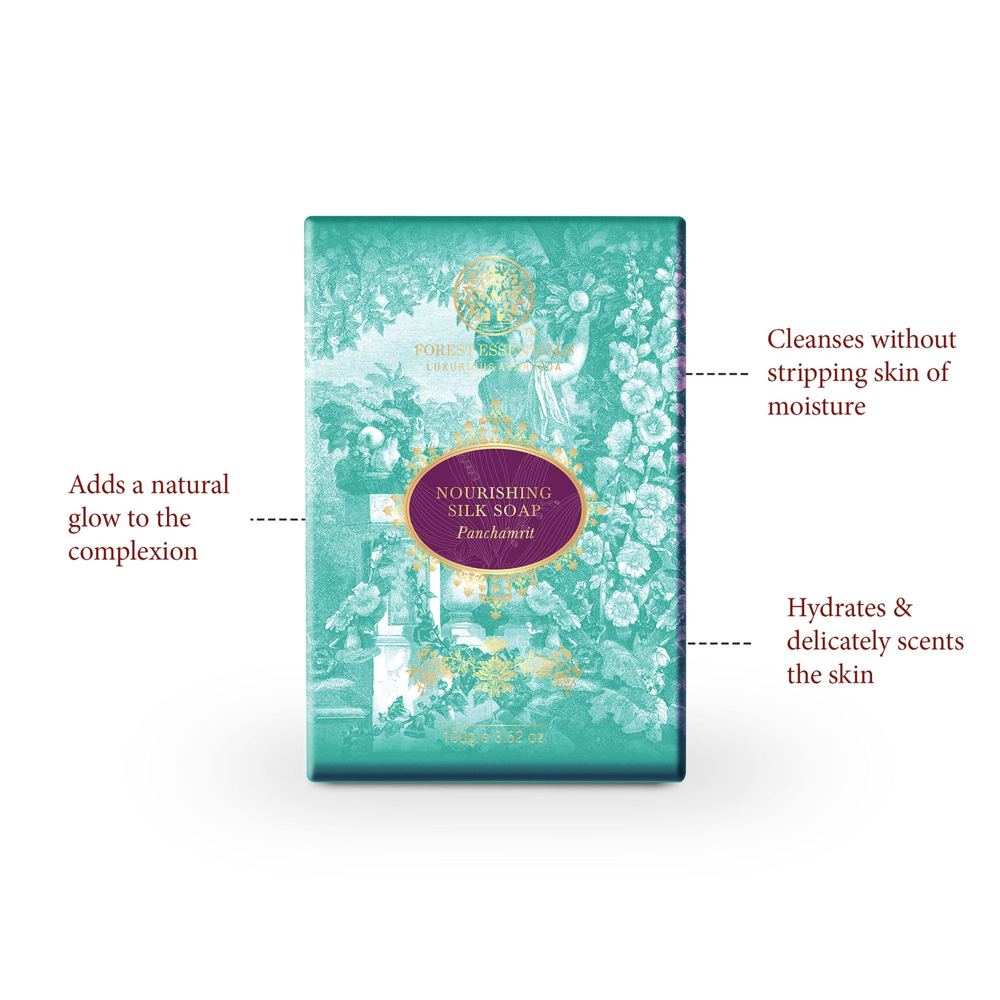 Forest Essentials Nourishing Silk Soap Panchamrit Ayurvedic Luxury Handmade Soap for Bath