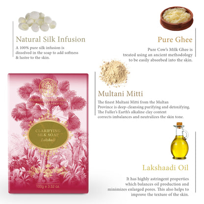Forest Essentials Clarifying Silk Soap Lakshadi Ayurvedic Luxury Handmade Soap for Bath