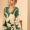 Dhiyona IE Floral Printed V-Neck Beads and Stones Screen Technique Kurta With Salwar