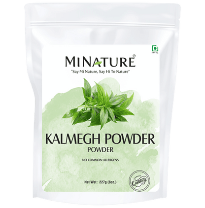 Miniature Kalmegh Powder hair mask in a jar, showcasing the natural herbal product for nourishing hair treatment.