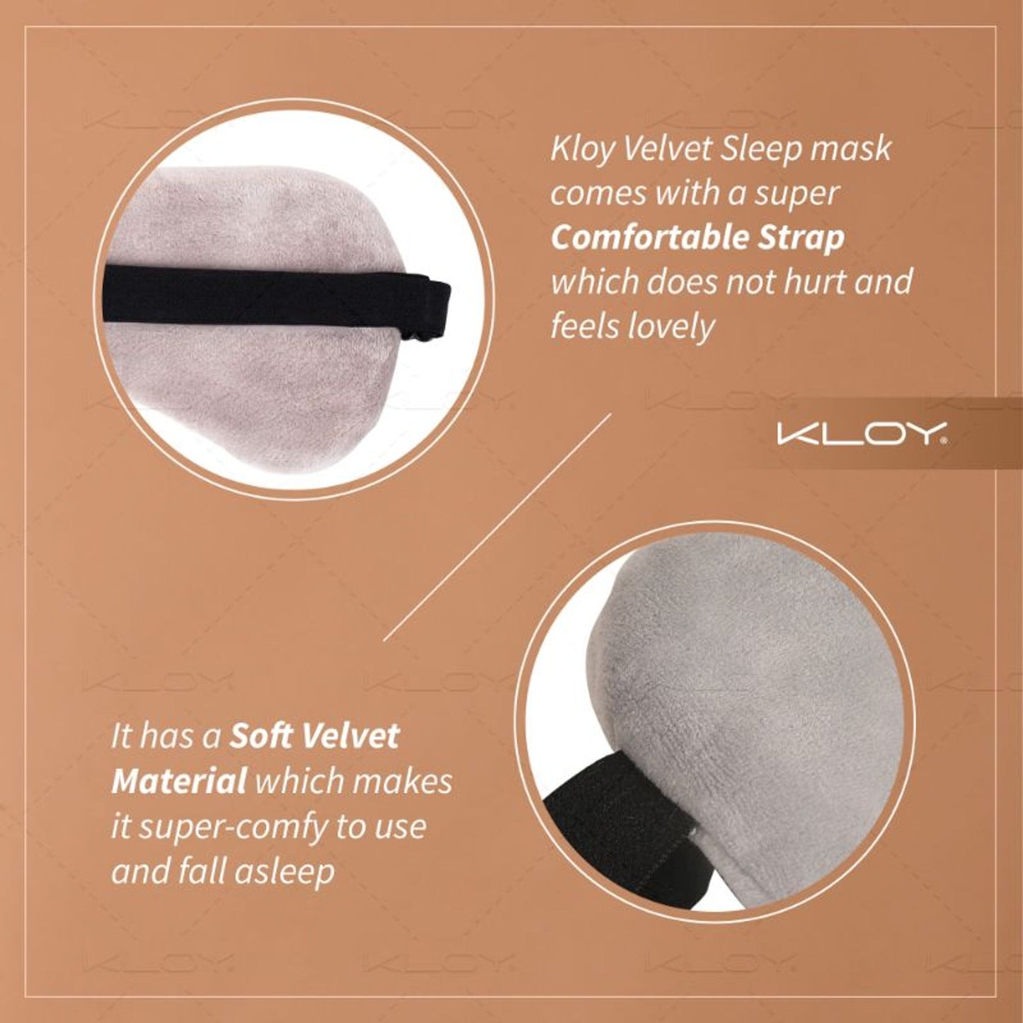 KLOY Breathable Sleep Eye Mask - Grey