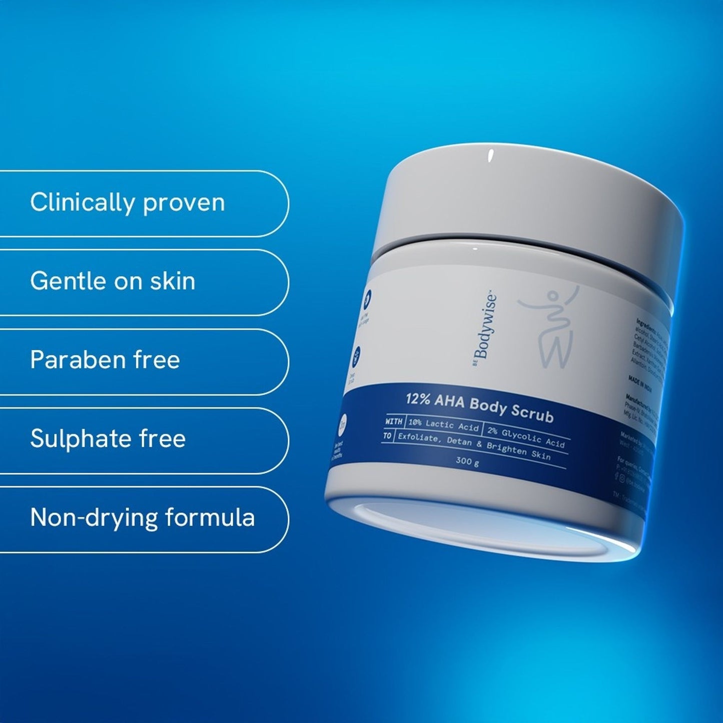 Be Bodywise 12% Aha Body Scrub - Advanced Formulation With 2% Glycolic Acid