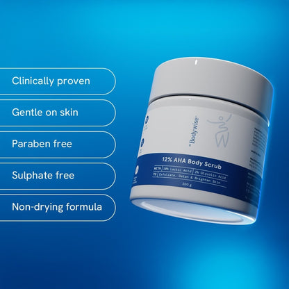 Be Bodywise 12% Aha Body Scrub - Advanced Formulation With 2% Glycolic Acid