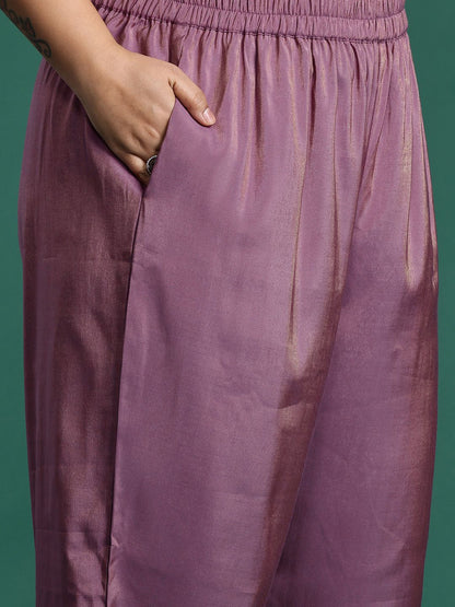 Indyancart IE Plus Size Ethnic Motifs Embroidered Sequinned Kurta with Trousers & With Dupatta