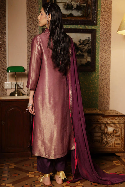 Women's Imperial Purple Woven Salwar Suit