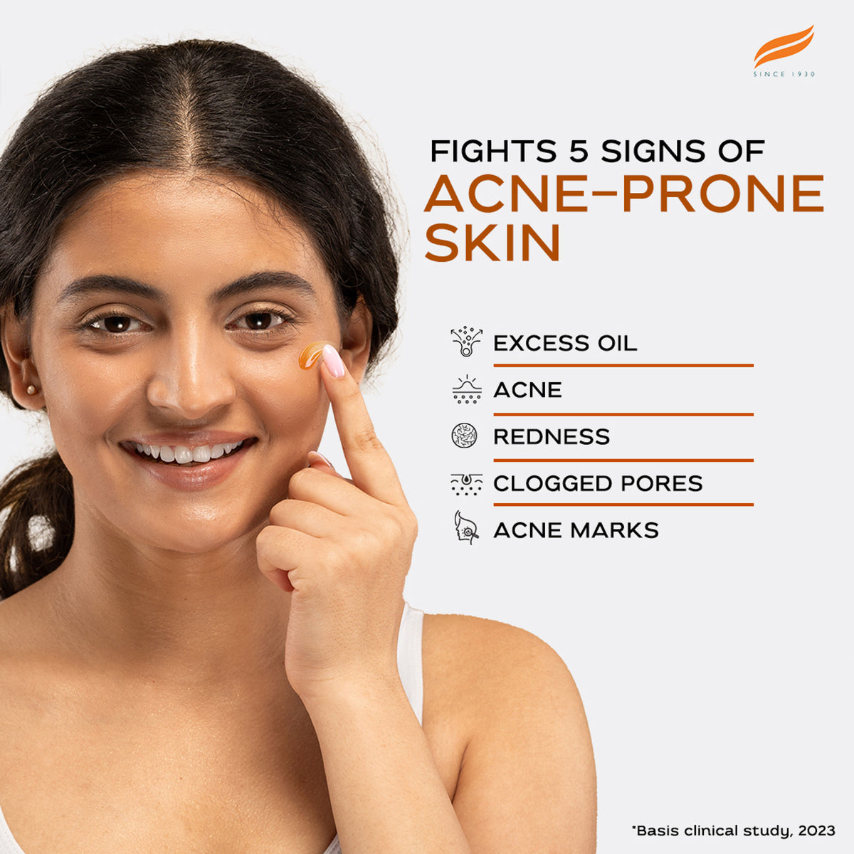 Himalaya Acne Clear+ Moisturizing Gel with natural salicylic acid for active acne and oily skin, visible in the image.