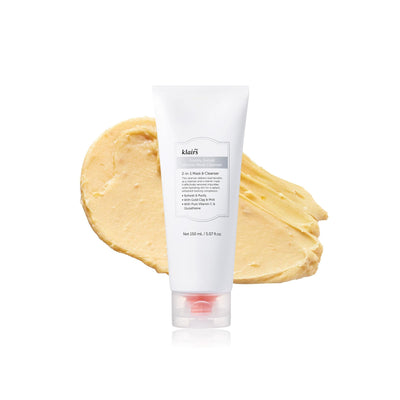 Klairs Freshly Juiced Vitamin Mask Cleanser with Gold Clay & PHA improves Pores & Blackheads