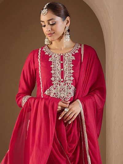 Indyancart IE Women Paisley Yoke Design Regular Kurta with Trousers & With Dupatta