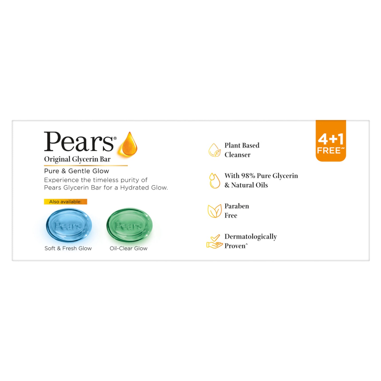 Pears Pure & Gentle Soap Bars Buy 4 & Get 1 Free