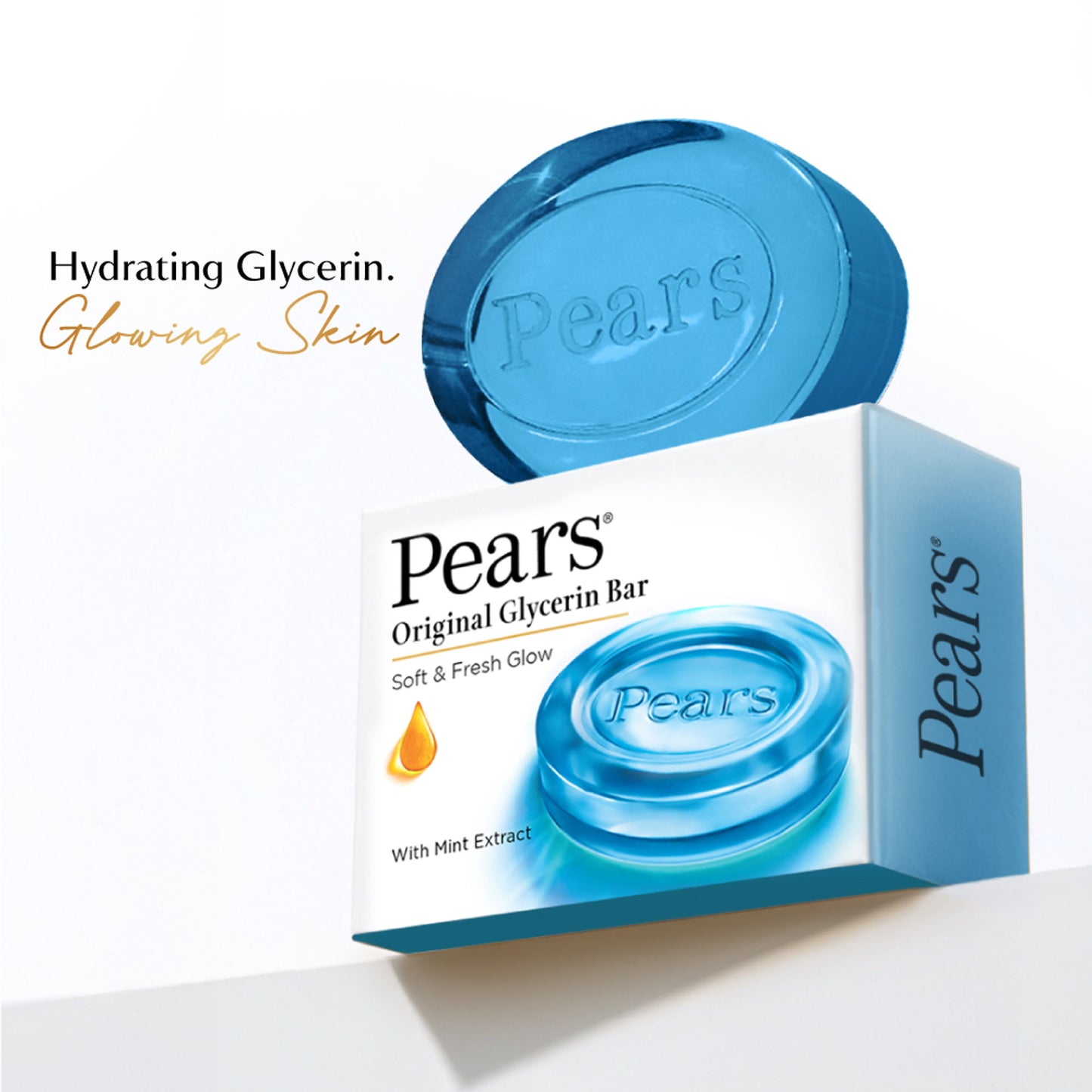 Pears Soft and Fresh Soap Bar Glycerin and Mint Body Soaps - Pack of 4