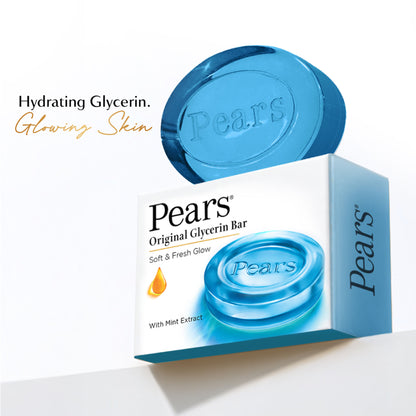 Pears Soft and Fresh Soap Bar Glycerin and Mint Body Soaps - Pack of 4