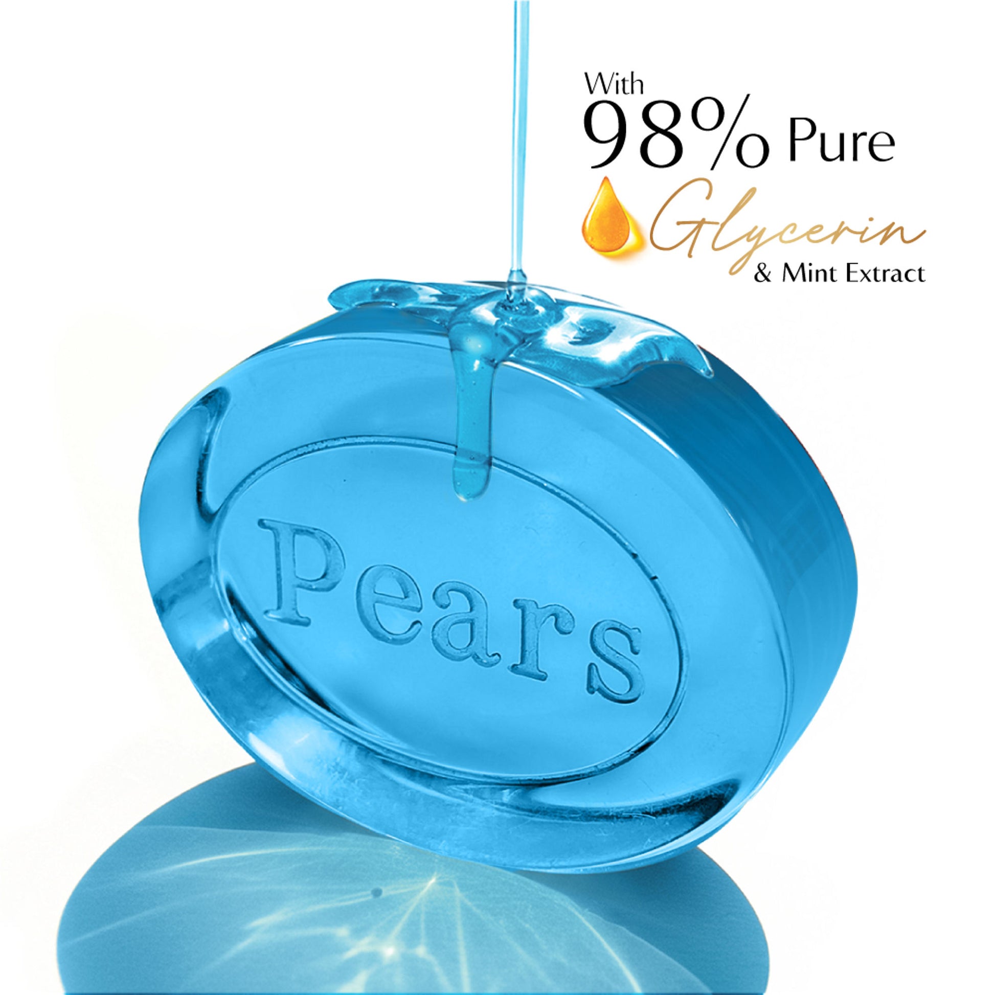 Pears Soft and Fresh Soap Bar Glycerin and Mint Body Soaps - Pack of 4