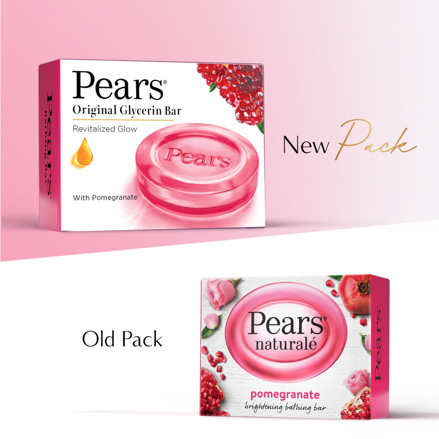 Pears Naturale Pomegranate Brightening Bathing Soap Bar (Pack of 4)