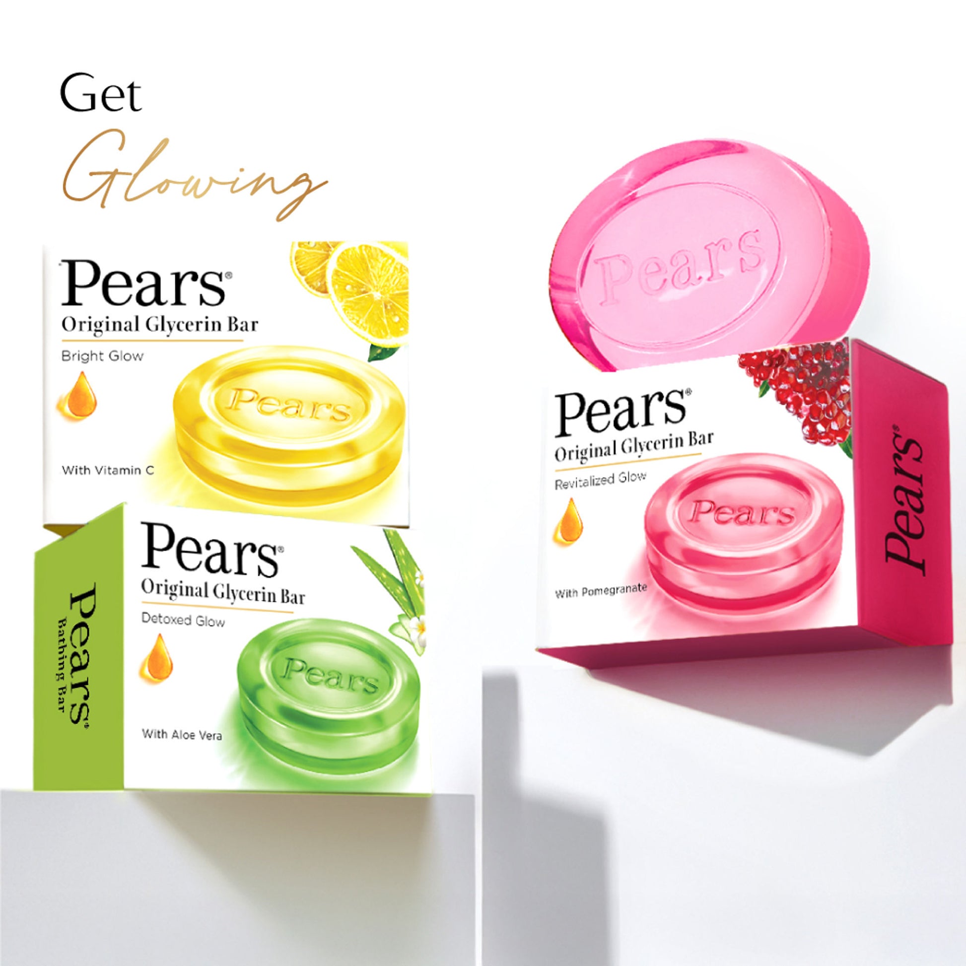 Pears Naturale Pomegranate Brightening Bathing Soap Bar (Pack of 4)