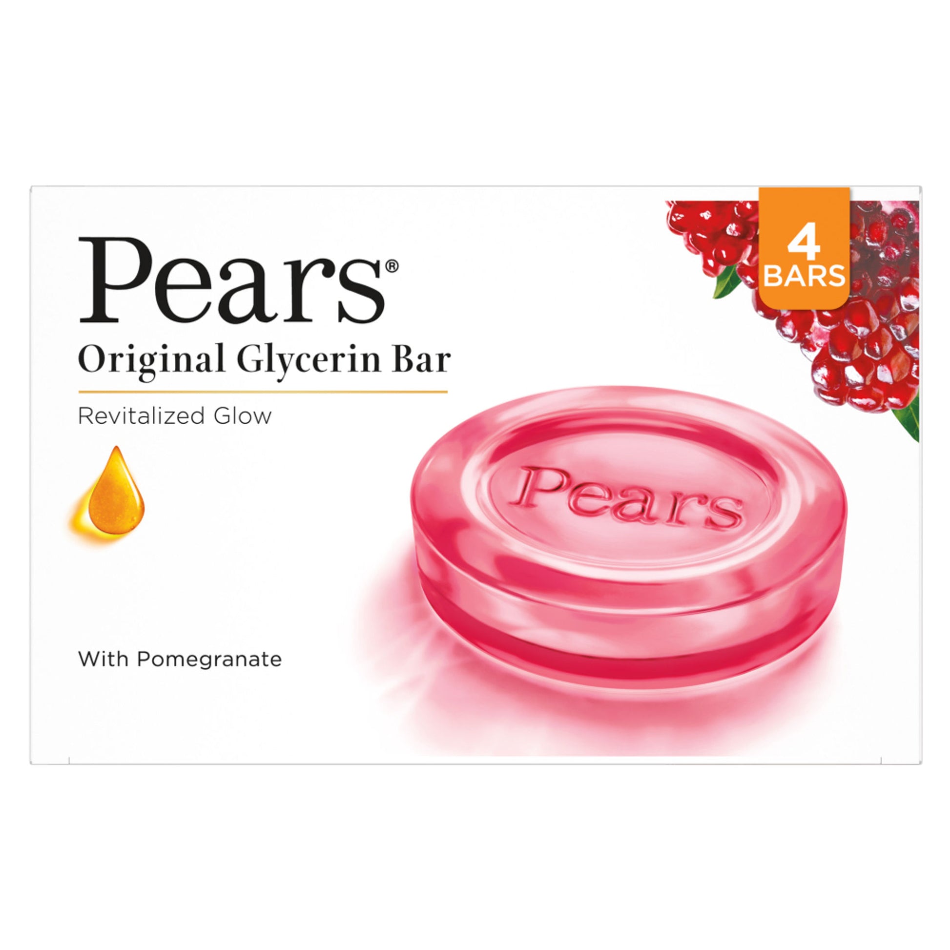 Pears Naturale Pomegranate Brightening Bathing Soap Bar (Pack of 4)