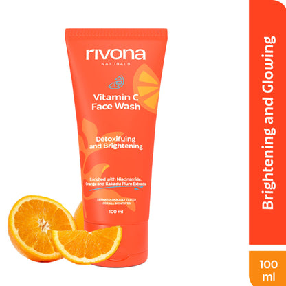 Rivona Naturals Vitamin C Face Wash With Niacinamide For Brightening And Glowing Skin