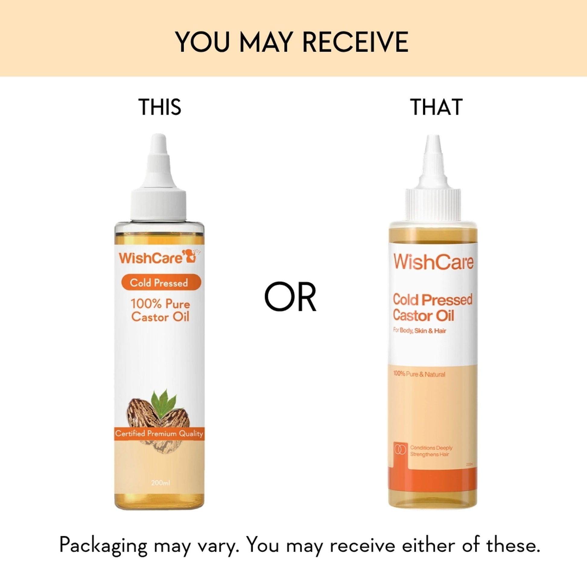 WishCare 100% Pure Cold Pressed Castor Oil For Hair & Skin-Strengthens Hair Roots-Moisturizes Skin