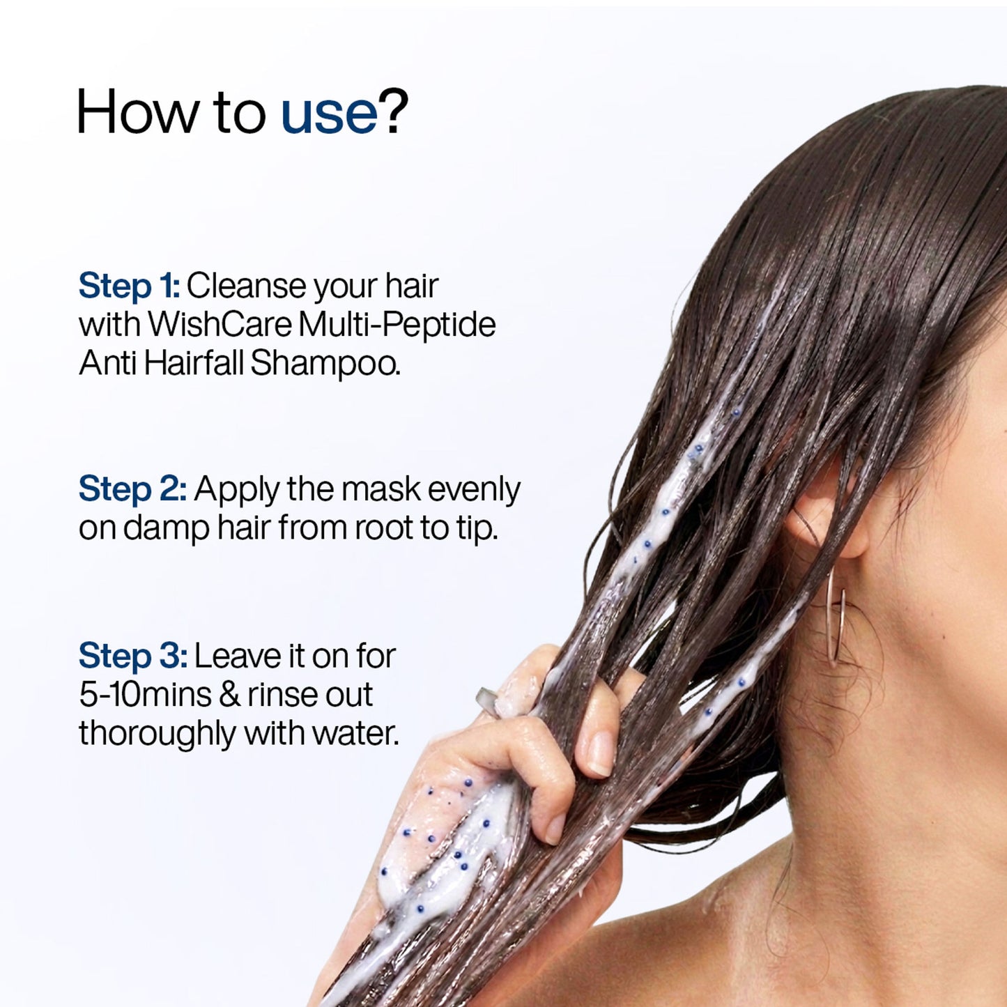 WishCare Multi-Peptide Strengthening Hair Mask for Dry & Damaged Hair - Reduces Frizz & Hairfall