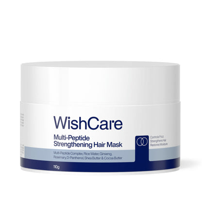 WishCare Multi-Peptide Strengthening Hair Mask for Dry & Damaged Hair - Reduces Frizz & Hairfall
