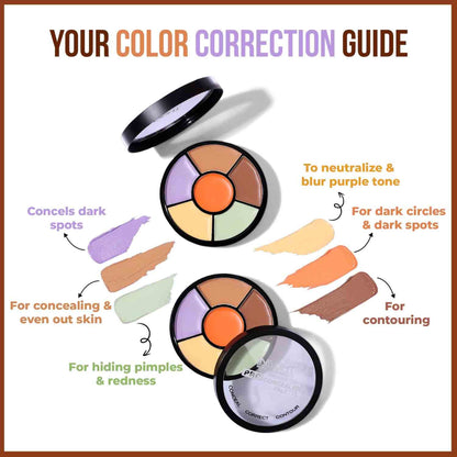 Insight Cosmetics Pro Concealer Palette, 3 In 1 Conceal,Contour & Correct, Long Lasting & Waterproof - Concealer
