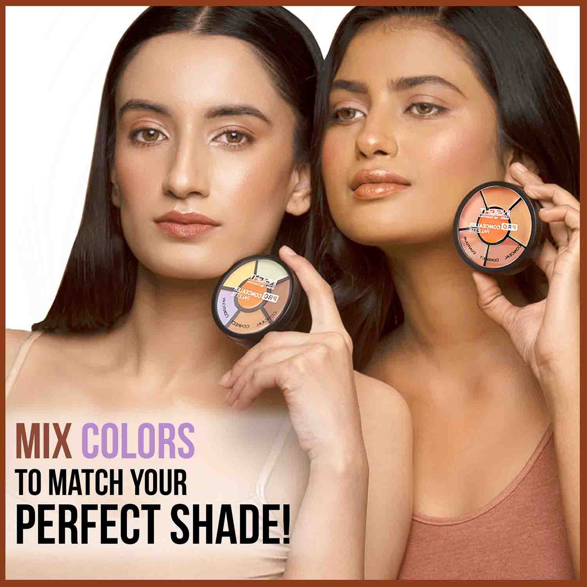 Insight Cosmetics Pro Concealer Palette, 3 In 1 Conceal,Contour & Correct, Long Lasting & Waterproof - Concealer