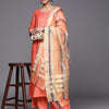 Indyancart IE Floral Printed Sequinned Pure Cotton Kurta with Palazzos & With Dupatta